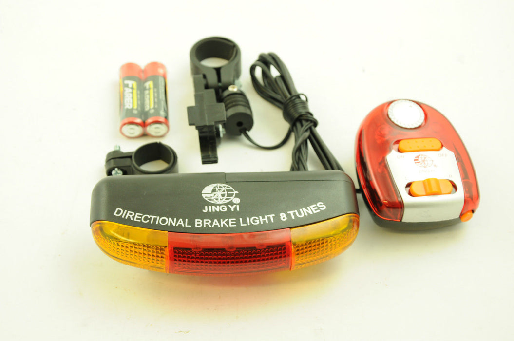 BIKE INDICATOR LIGHTS,REAR BRAKE LIGHT & MULTI SOUND SIREN SEAT MOUNT IDEAL GIFT