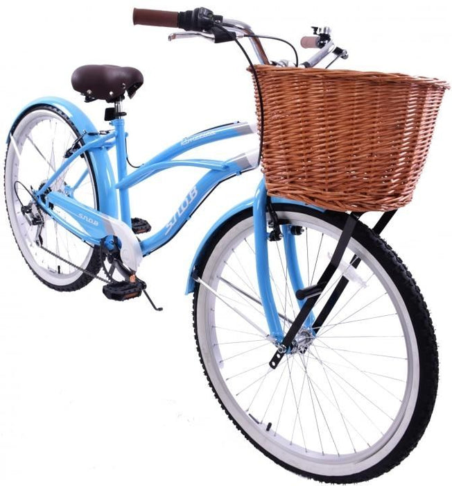 LADIES BICYCLE USA 16" BEACH CRUISER CLASSIC CALIFORNIA STYLE & BASKET BLUE