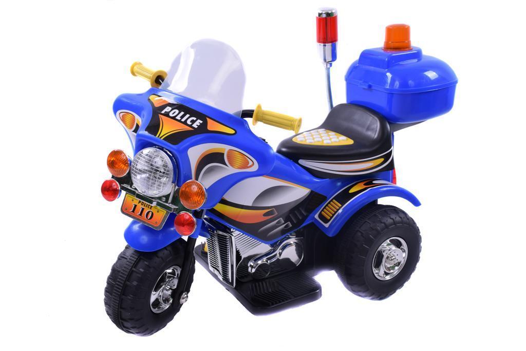 ELECTRIC KIDDIES RIDE ON 3 WHEEL POLICE MOTORCYCLE 20watt  BATTERY MOTOR BLUE