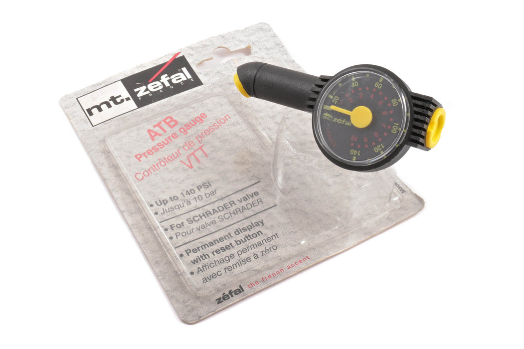 ZEFAL MTB CYCLE PRESSURE GAUGE 140psi FOR ANY BIKE WITH SCHRADER (CAR) VALVES