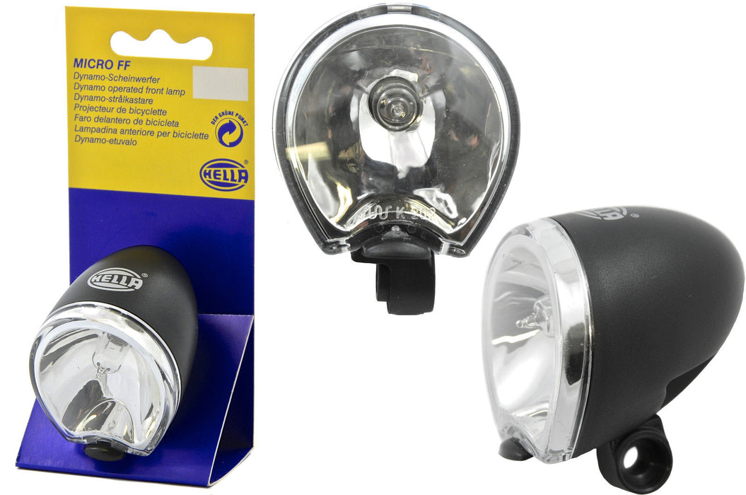 HELLA MICRO FF FRONT HALOGEN DYNAMO BIKE LIGHT,NEAT BRIGHT SMALL LAMP 40% OFF