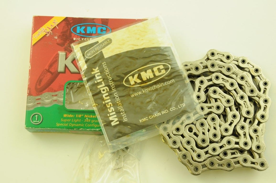 KMC 710SL KOOL SUPER LIGHT BMX-FIXIE CHAIN VERY STRONG 1-2 x 1-8 100 LINK SILVER