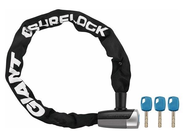 GIANT SURELOCK FORCE 1 HEAVY DUTY STRONG STEEL MTB BIKE CHAIN LOCK 10mm x 1000mm