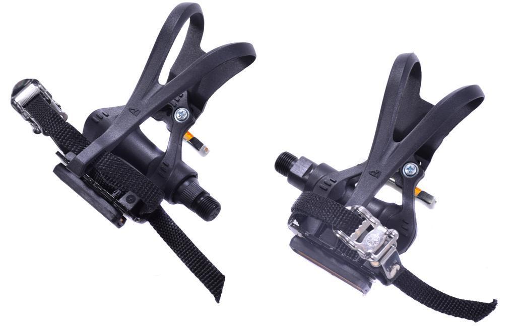 PAIR BIKE VP PEDALS WITH TOE CLIP & STRAPS 9-16” LIGHT WEIGHT BLACK LOW PRICE