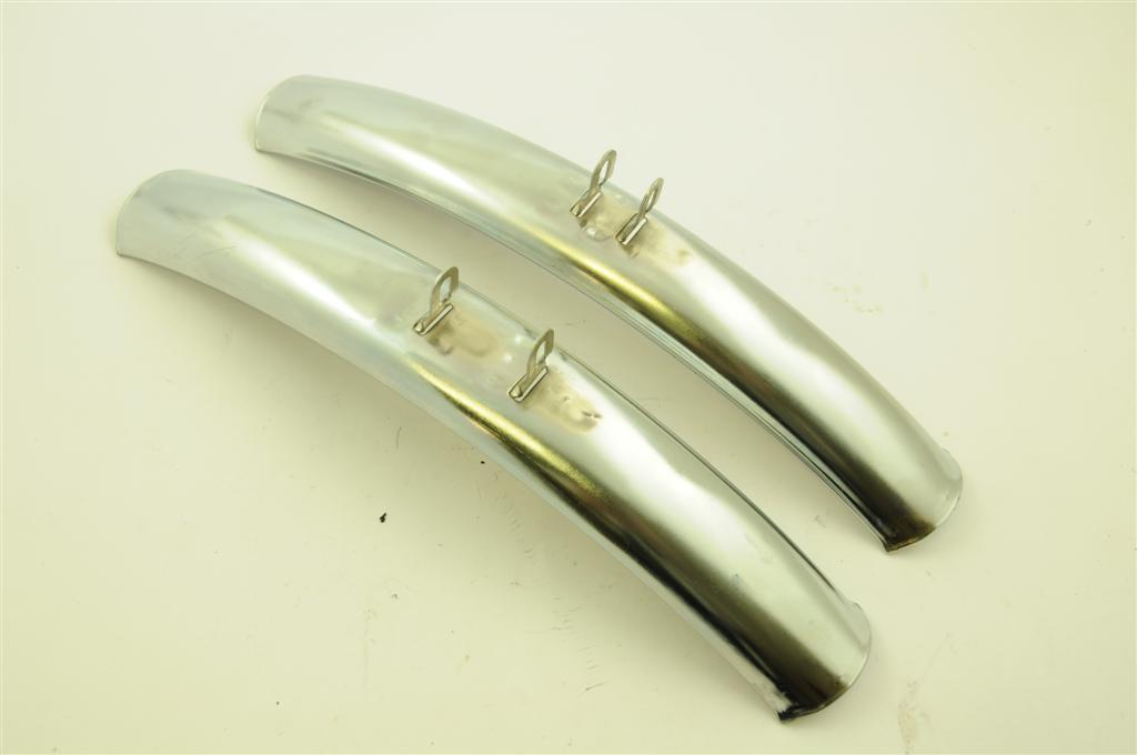 PAIR SHORTIE 60's,70's 80's RETRO RACING BIKE CHROME 12” SHORT MUDGUARDS CHEAP N