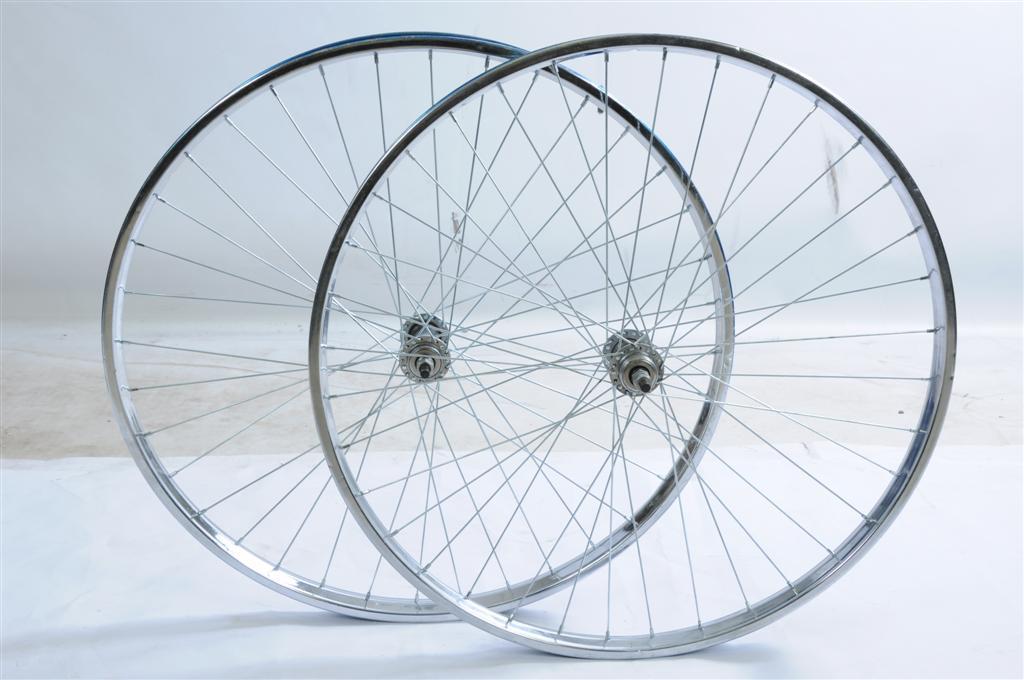 PAIR WHEELS VINTAGE ROADSTER BIKE 26 x 1 3-8 WESTRICK ROD OR CALIPER BRAKE RIMS