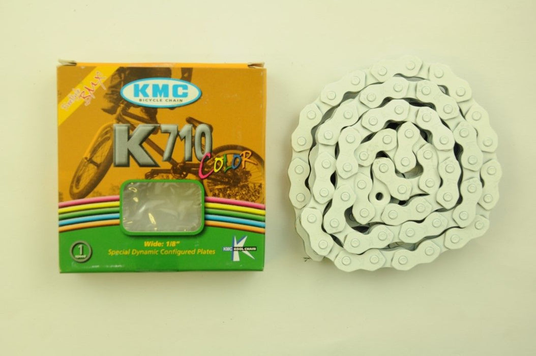 WHITE HIGH QUALITY CHAIN KMC KOOL K710 BMX-FIXIE CHAIN 1-2" x 1-8" SALE 66% OFF