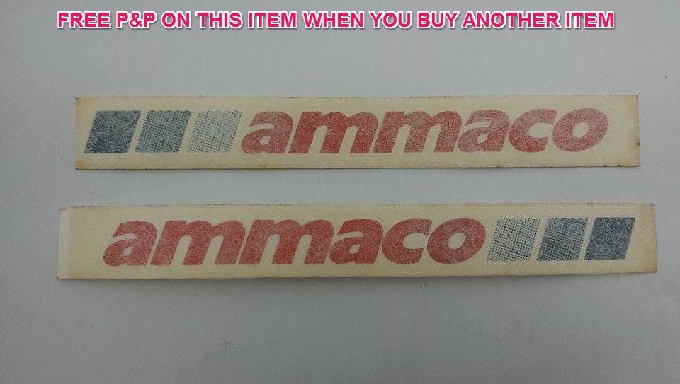 PAIR AMMACO OLD SCHOOL BMX or RACER DECALS,STICKER,TRANSFERS GENUINE 80’s 12cm