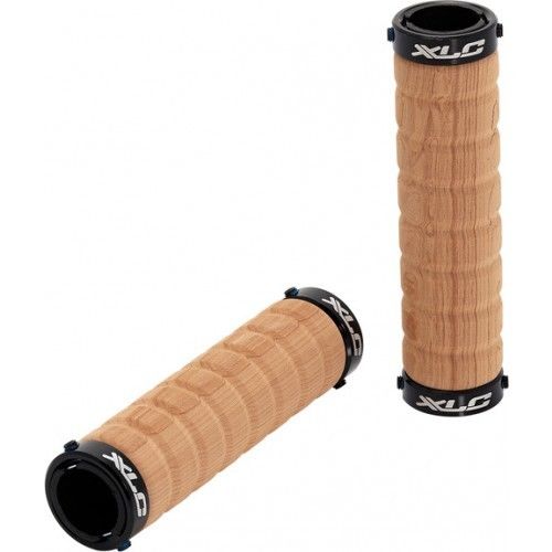 XLC "WOODY" LOOK REALLY COMFY FOAM DOUBLE LOCK-ON COMFORT BIKE HANDLEBAR GRIPS