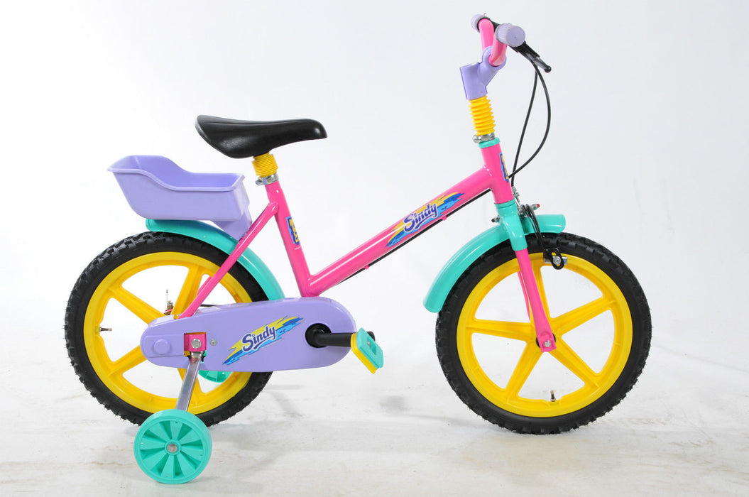 SINDY 14"WHEEL GIRLS BIKE,ITALIAN MADE CYCLE 2 brakes 3-5yr IDEAL GIFT