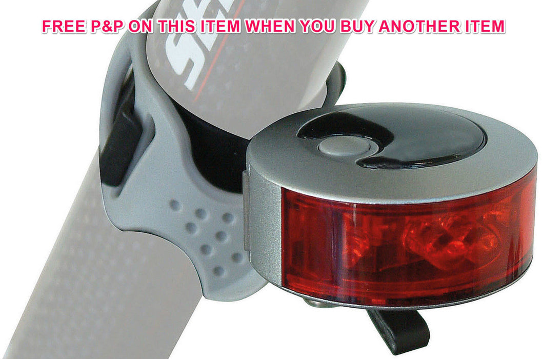 MTB ANY BIKE QUALITY REAR LIGHT AREO R15 4 LED REAR LIGHT SILVER-BLACK SALE 50%