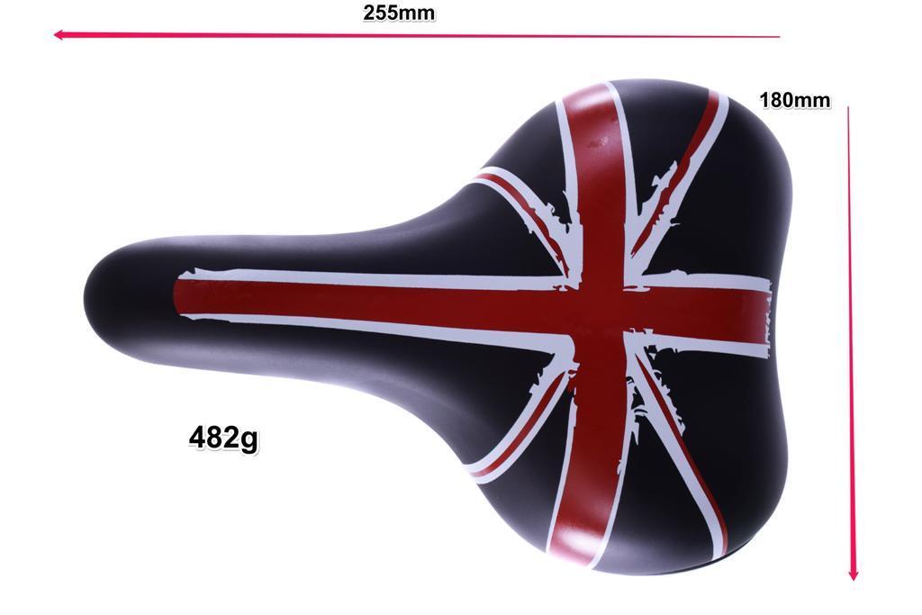 SELLE ROYAL UNISEX UNION JACK BIKE EXTRA COMFORT SADDLE BLACK SEAT