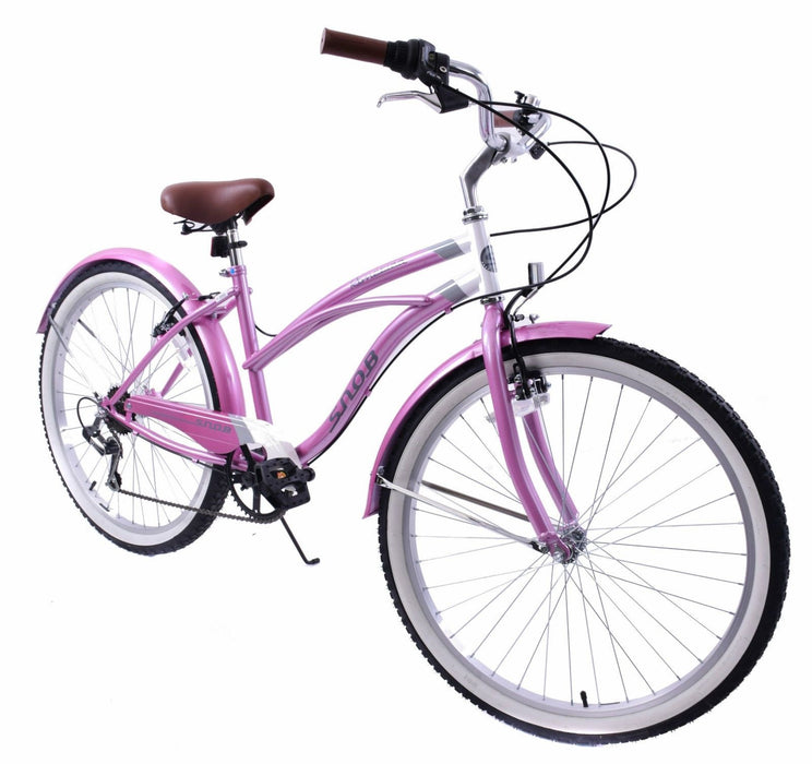 SNOB AMERICA USA STYLE BEACH CRUISER LADIES 6 SPEED CALIFORNIA STYLE 16" FRAME