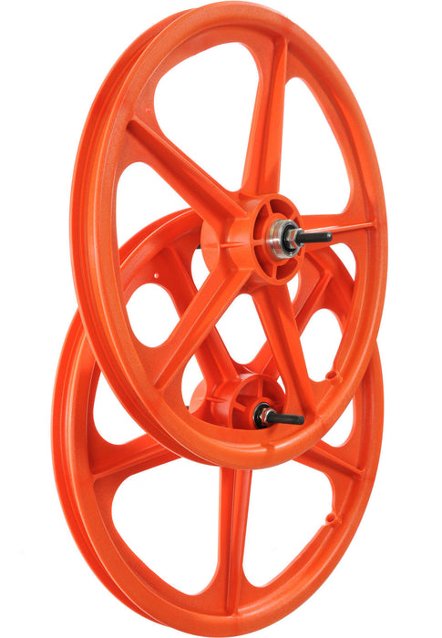 PAIR SKYWAY MAG WHEELS ORIGINAL TUFFll ORANGE 20" BMX-FREESTYLER  RRP £129.95