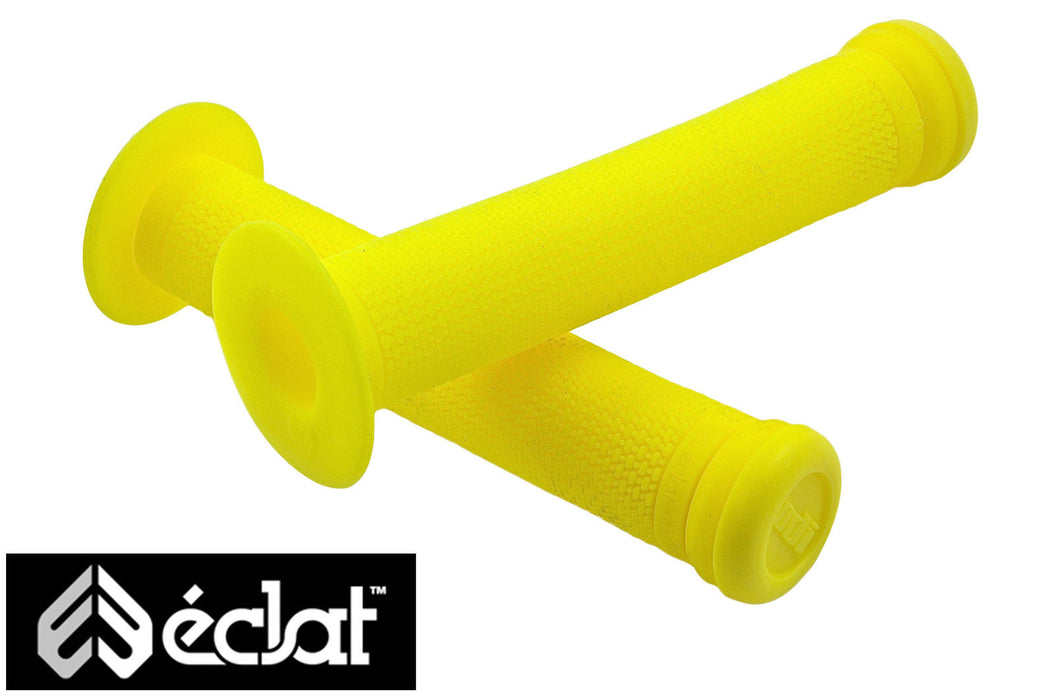 ECLAT ODI SCOPE BRIGHT YELLOW SOFT "ODI"RUBBER BMX HANDLEBAR GRIPS WITH FLANGE