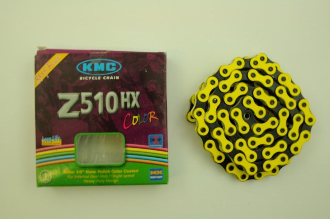 VERY STRONG HIGH QUALITY KMC BMX CHAIN Z510HX 1-2" x 1-8 BLACK & YELLOW 58%OFF