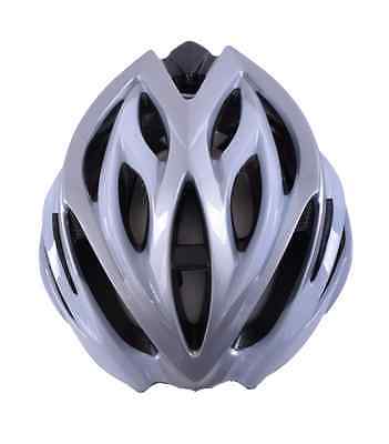 58-62cm AGU TX 8.0 CARBON ADULTS IN-MOLD CYCLING CRASH HELMET SILVER WHITE