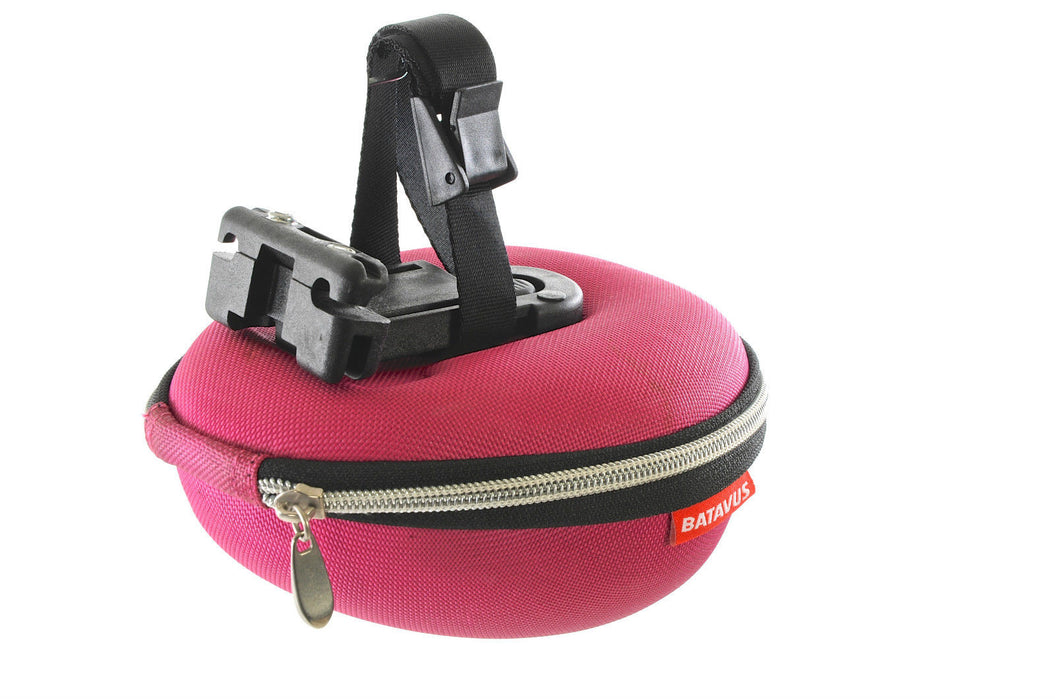 LDS BIKE PINK SADDLE BAG PROPER GIRLIE CLAMSHELL TYPE CLIP ON-OFF QUICK RELEASE