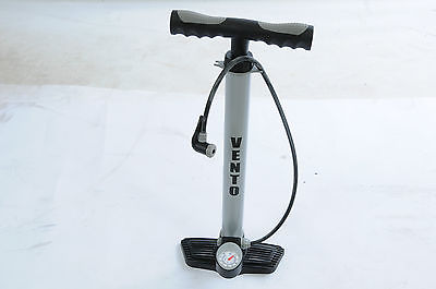 VENTO TRACK BIKE HAND PUMP AND GAUGE FITS ALL VALVES, WORKSHOP, CYCLE MECHANIC - Bankrupt Bike Parts