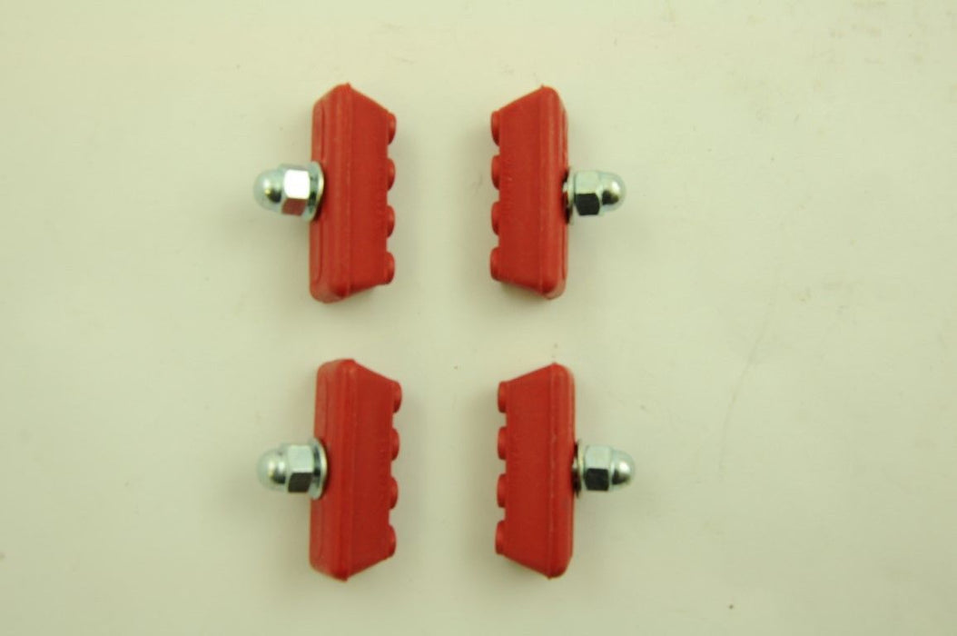 SET RED SKYWAY BMX TYPE OLD SCHOOL BMX BRAKE BLOCKS, BRAKE PADS, BRAKE SHOES