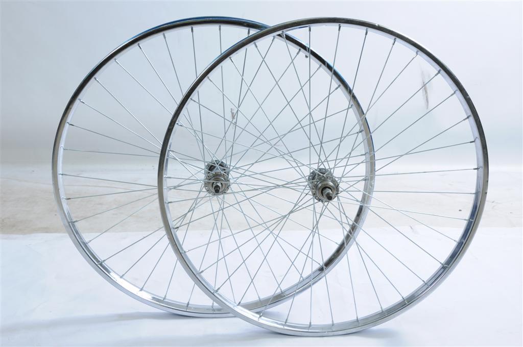 PAIR WHEELS VINTAGE ROADSTER BIKE 26 x 1 1-2 WESTRICK ROD-CALIPER BRAKE CP RIMS