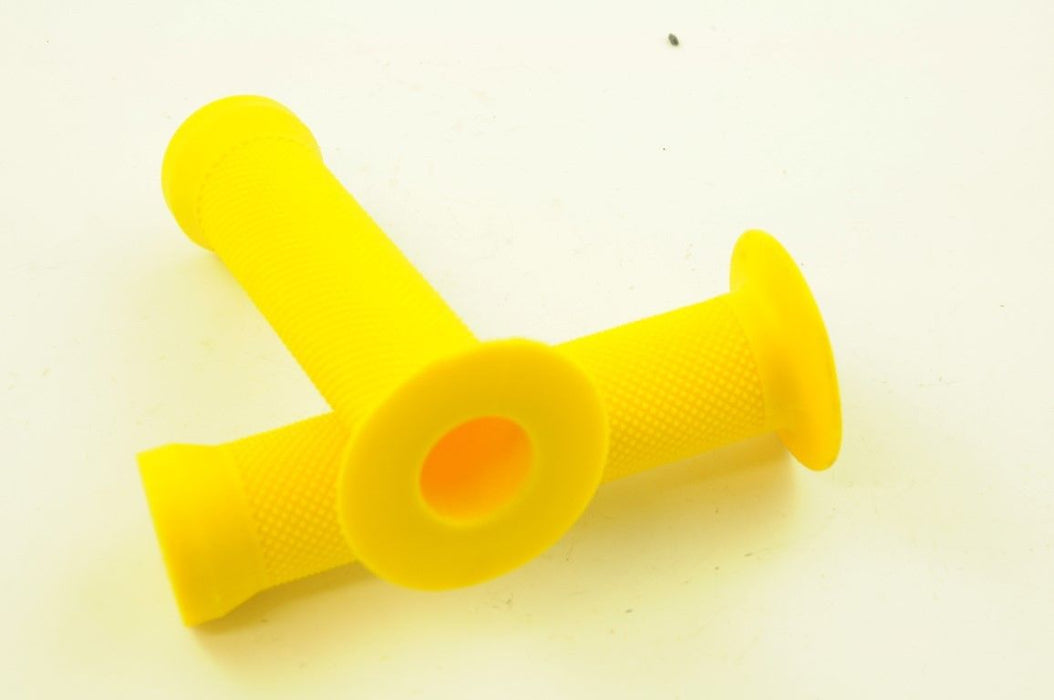 SKYWAY TUFF BMX BIKE YELLOW MUSHROOM TYPE FLANGE HANDLEBAR GRIPS 22.2mm NEW