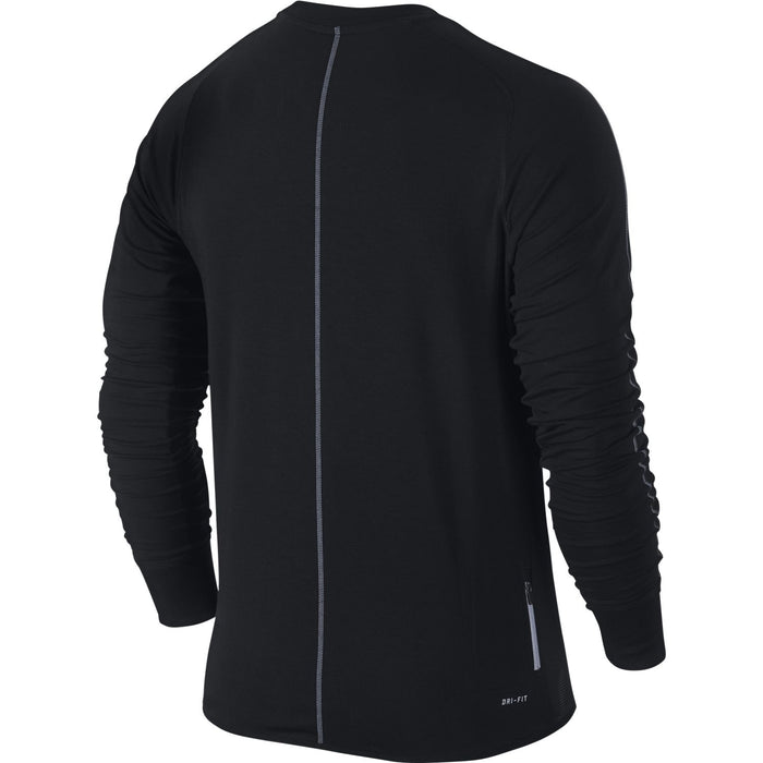 Nike Dri-FIT Mens Sprint Crew LS Running Top Large Black Reflective