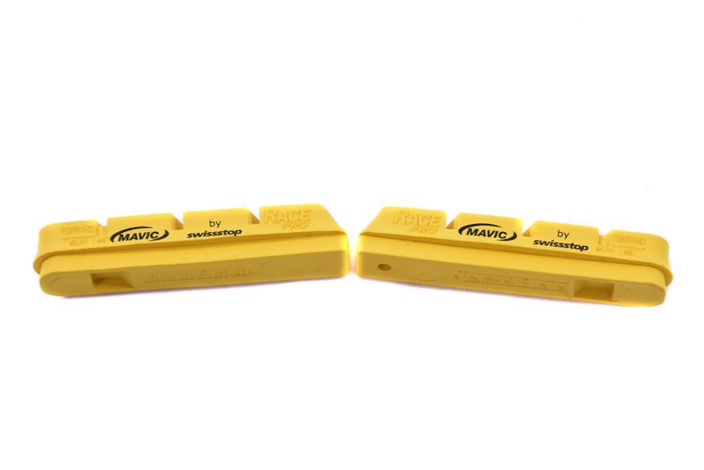 ONE PAIR SWISS STOP RACE PRO CAMPAGNOLO YELLOW CARBON RIM BIKE BRAKE BLOCKS YELLOW