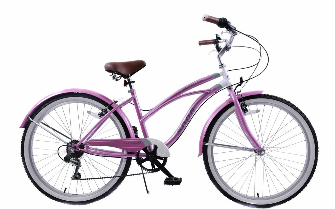 SNOB AMERICA USA STYLE BEACH CRUISER LADIES 6 SPEED CALIFORNIA STYLE 16" FRAME