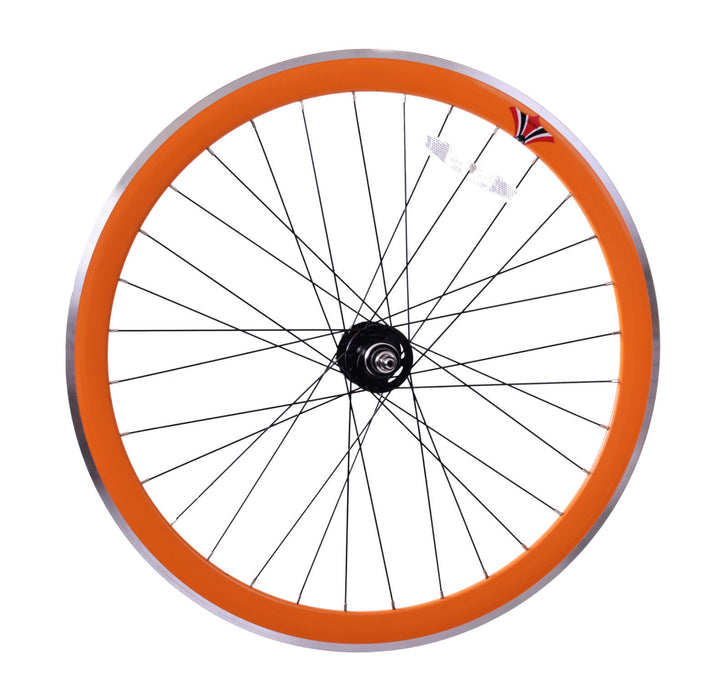 PAIR 700c 622-13 FLIP FLOP FIXIE WHEELS,NOVATEC SEALED HUB DEEP WALL RIMS ORANGE - Bankrupt Bike Parts