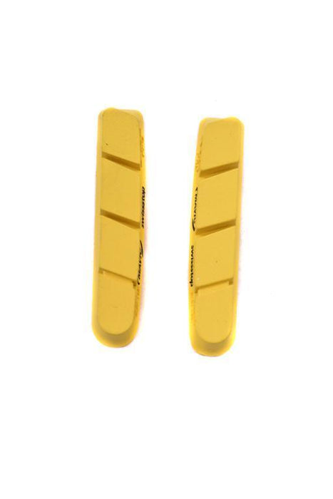 ONE PAIR SWISS STOP RACE PRO CAMPAGNOLO YELLOW CARBON RIM BIKE BRAKE BLOCKS YELLOW