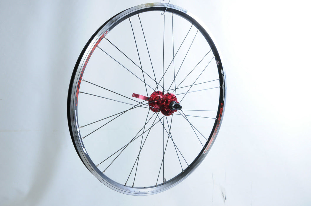 26” MTB (559x19) DISC BRAKE MOUNTAIN BIKE FRONT WHEEL SEALED BEARING BLACK- RED