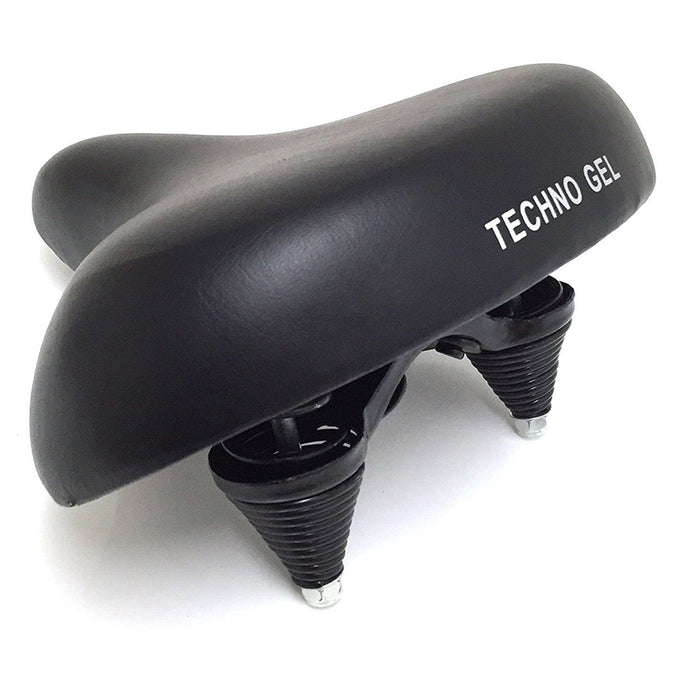 EXTRA WIDE SUPER COMFORT SPRUNG GEL BIKE SADDLE UNISEX SHOCK ABSORBING SEAT BLACK