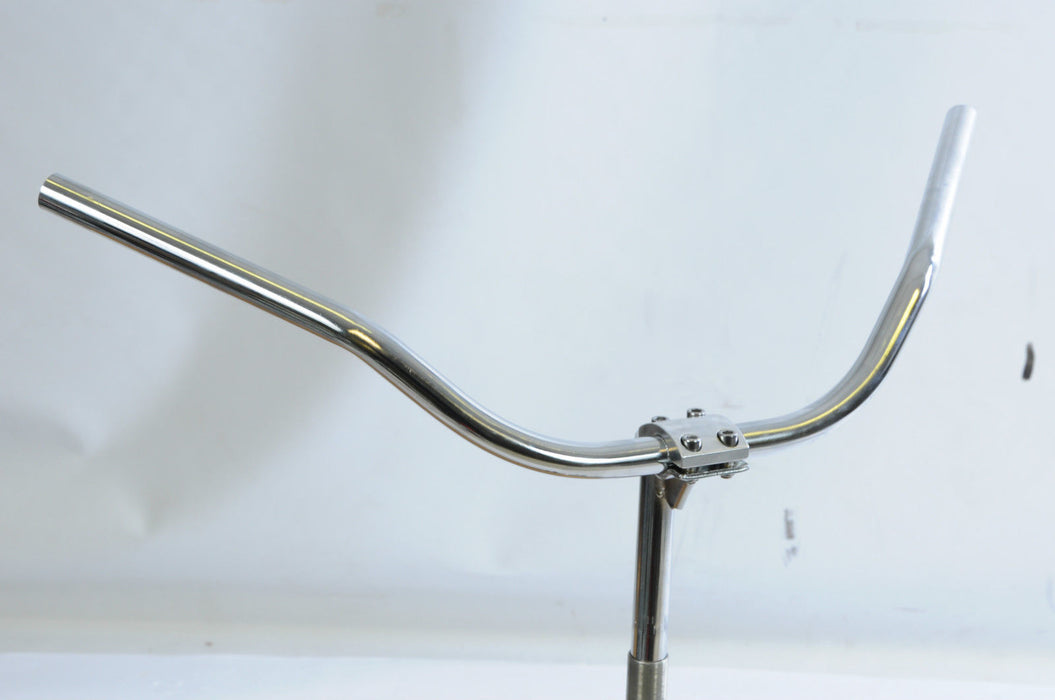 COWHORN STYLE CHROME HANDLEBAR + 4 BOLT BMX TYPE 21.1 STEM 1” FORKS
