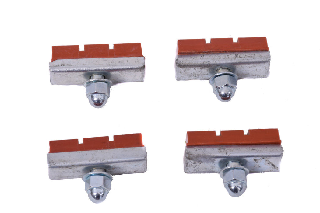 SET OF 4 DIA COMPE STYLE BRICK RED (BROWN) BMX BRAKE PADS BRAKE BLOCKS 80’s MADE