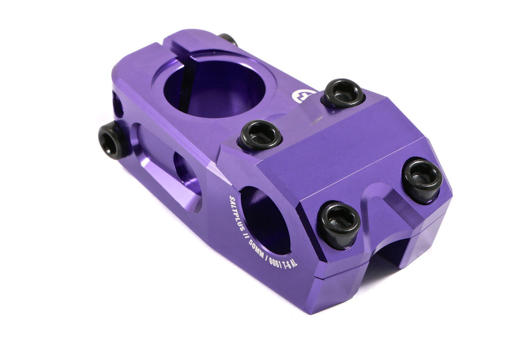 SALTPLUS DELTA TOPLOADER BMX HANDLEBAR STEM PURPLE 50mm REACH 28.6mm