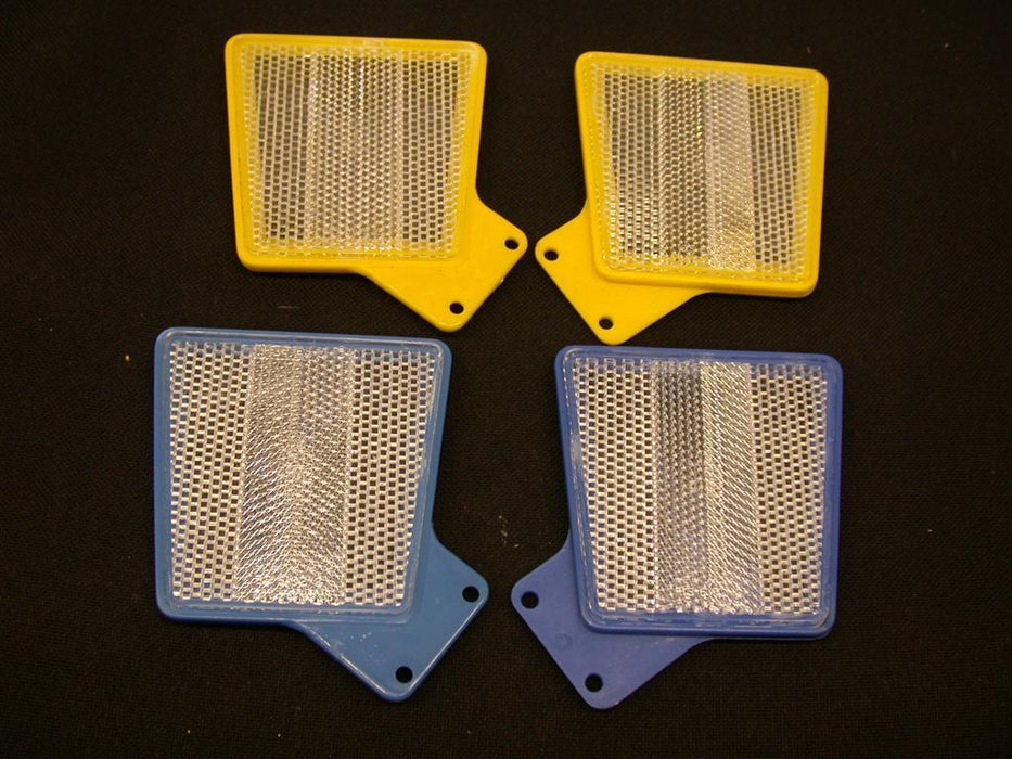 PAIR OLD SCHOOL BMX 80's ACORN MAG WHEEL REFLECTORS NOS YELLOW OR BLUE