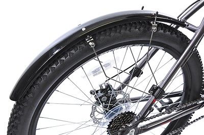 26"SPECIAL MOUNTAIN BIKE MUDGUARDS HALF SIZE & FITS SUSPENSION FORKS BLACK