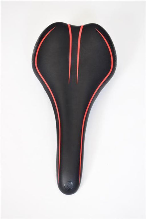 CHEAP PRICE MTB-ROAD BIKE SEAT CONCEPT BLACK-RED LIGHTWEIGHT SADDLE 270mm x 130