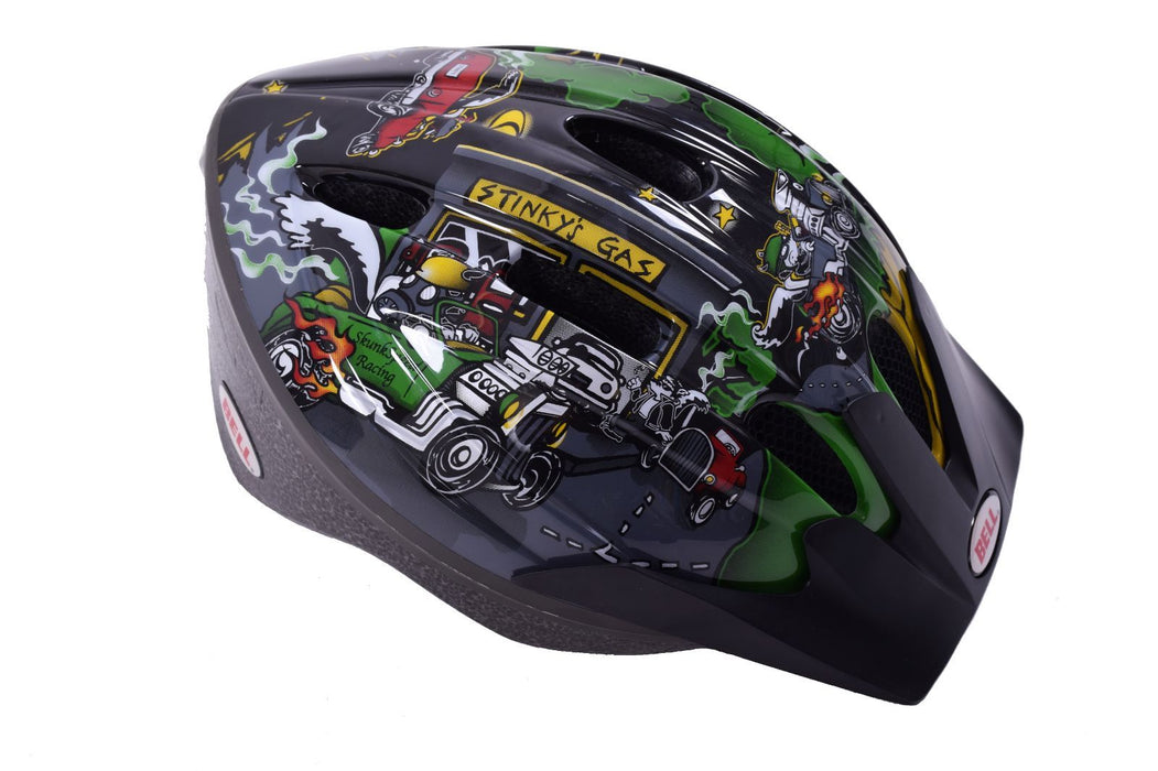 EX-DISPLAY (NO BOX) BELL AMIGO SKUNK HOT RODS KIDS BIKE HELMET BLACK 50-55cm