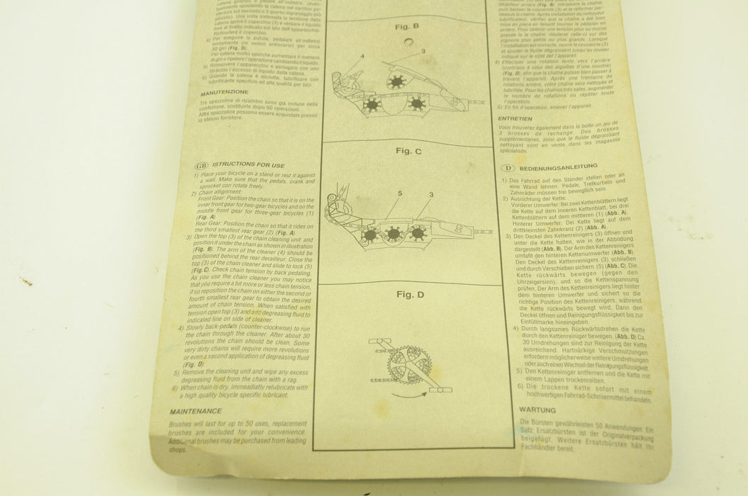 RALEIGH CHOPPER ERA - CHAIN CLEAN CLEANER SET - VINTAGE BICYCLE RESTORATION NOS