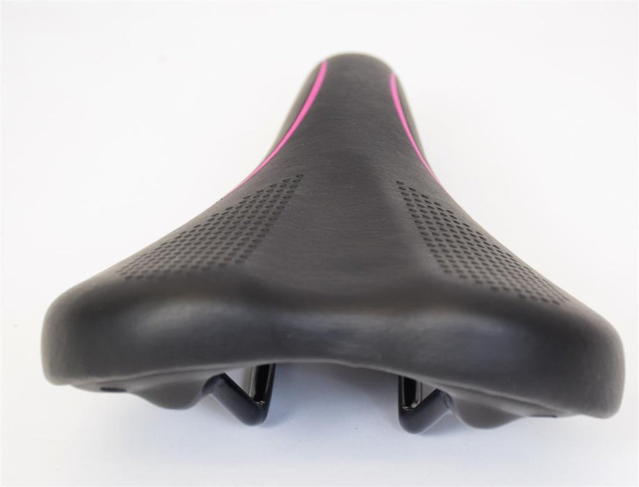 BARGAIN PRICED BICYCLE SADDLE MTB CONCEPT BIKE SEAT BLACK-PINK 240mm x 150mm