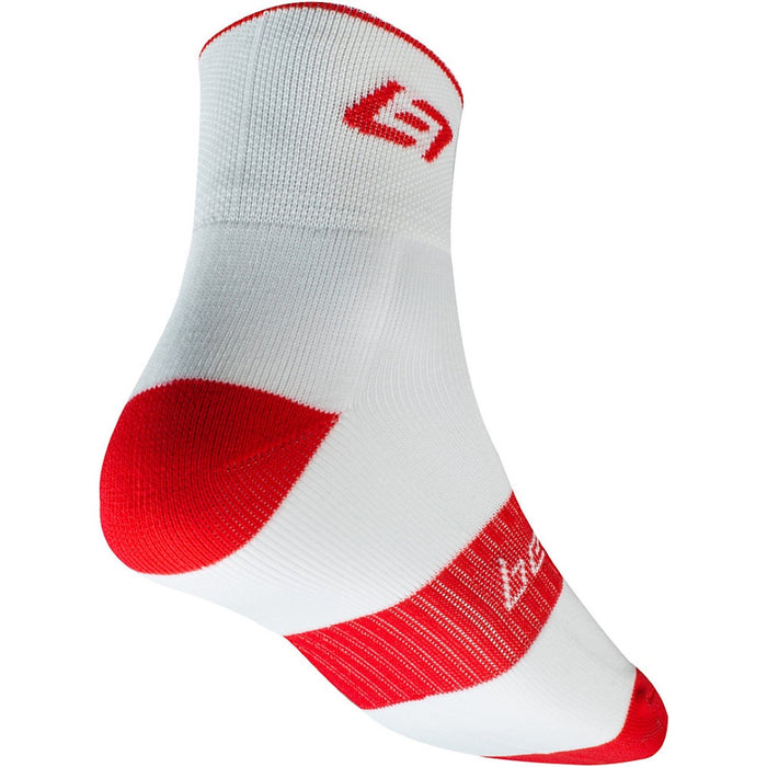 Bellwether Icon Cycling Socks White & Ferrari Red S-M UK 5 - 8