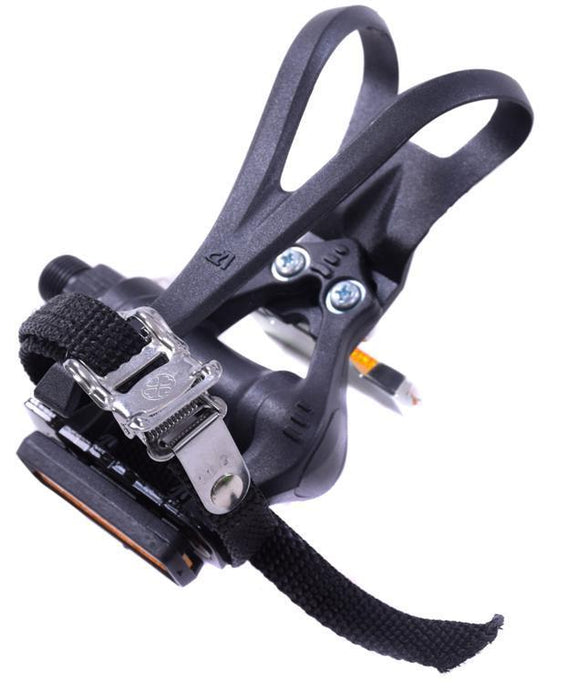 PAIR BIKE VP PEDALS WITH TOE CLIP & STRAPS 9-16” LIGHT WEIGHT BLACK LOW PRICE