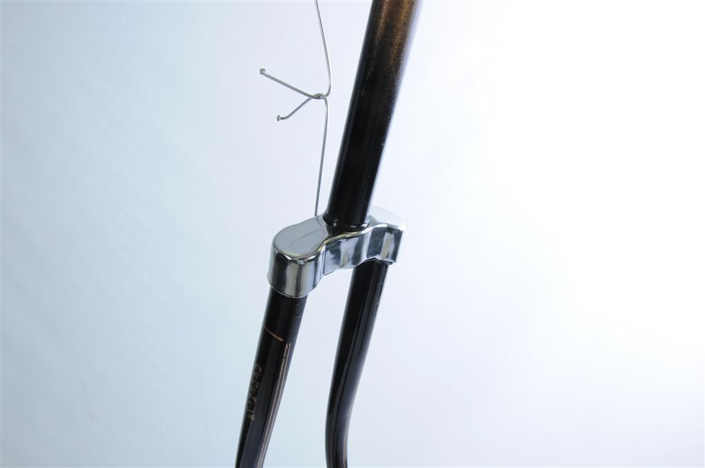 ANTIQUE ROADSTER ROD BRAKE 28 x 1 1-2” BIKE FORK BLACK + GOLD LINES CHROME TOP - Bankrupt Bike Parts