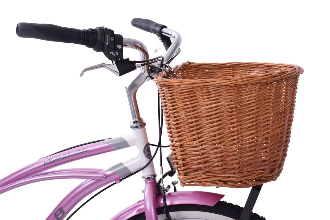 LIFESTYLE LADIES BICYCLE USA 19" BEACH CRUISER CALIFORNIA STYLE WITH BASKET NEW