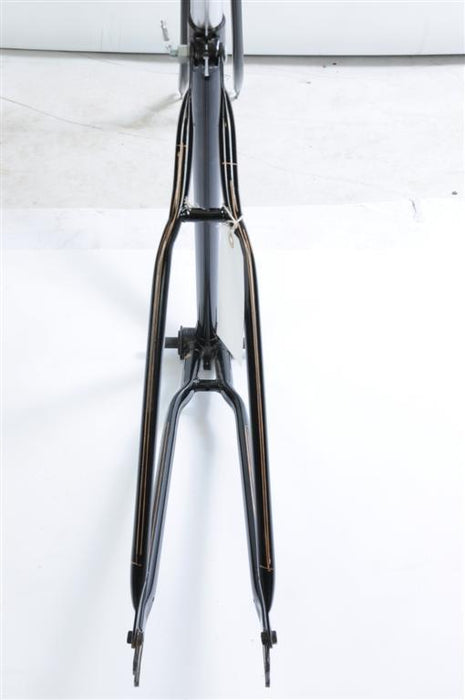 ANTIQUE STYLE ROADSTER 22” FRAME & FORK SET FOR 28” WHEEL ROD BRAKE MENS NEW BLK