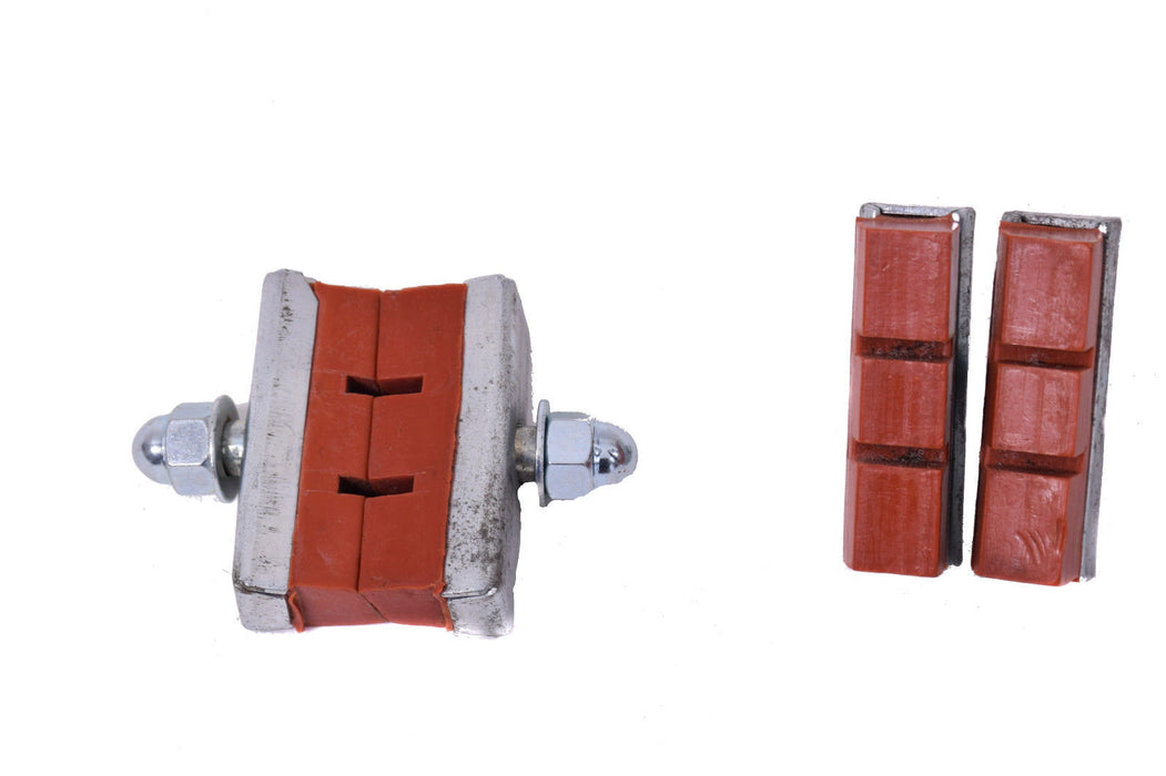 SET OF 4 DIA COMPE STYLE BRICK RED (BROWN) BMX BRAKE PADS BRAKE BLOCKS 80’s MADE