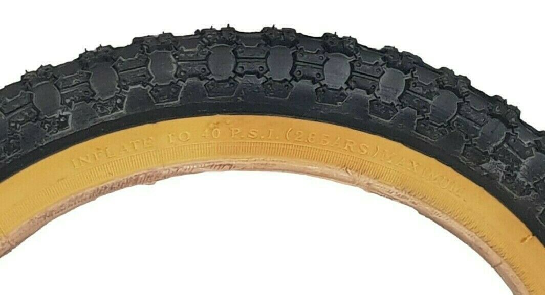 Pair Of 14 x 1 3/8 (44 - 288) Hard To Find Gum Wall New Bike Tyres Chopper Era