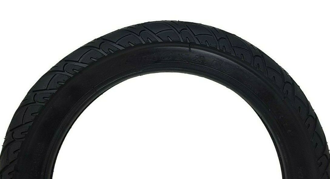 Pair 18 x 2.50 (64 - 355) Heavy Duty Electric Bike Black Scooter Tyres E-50 Rated